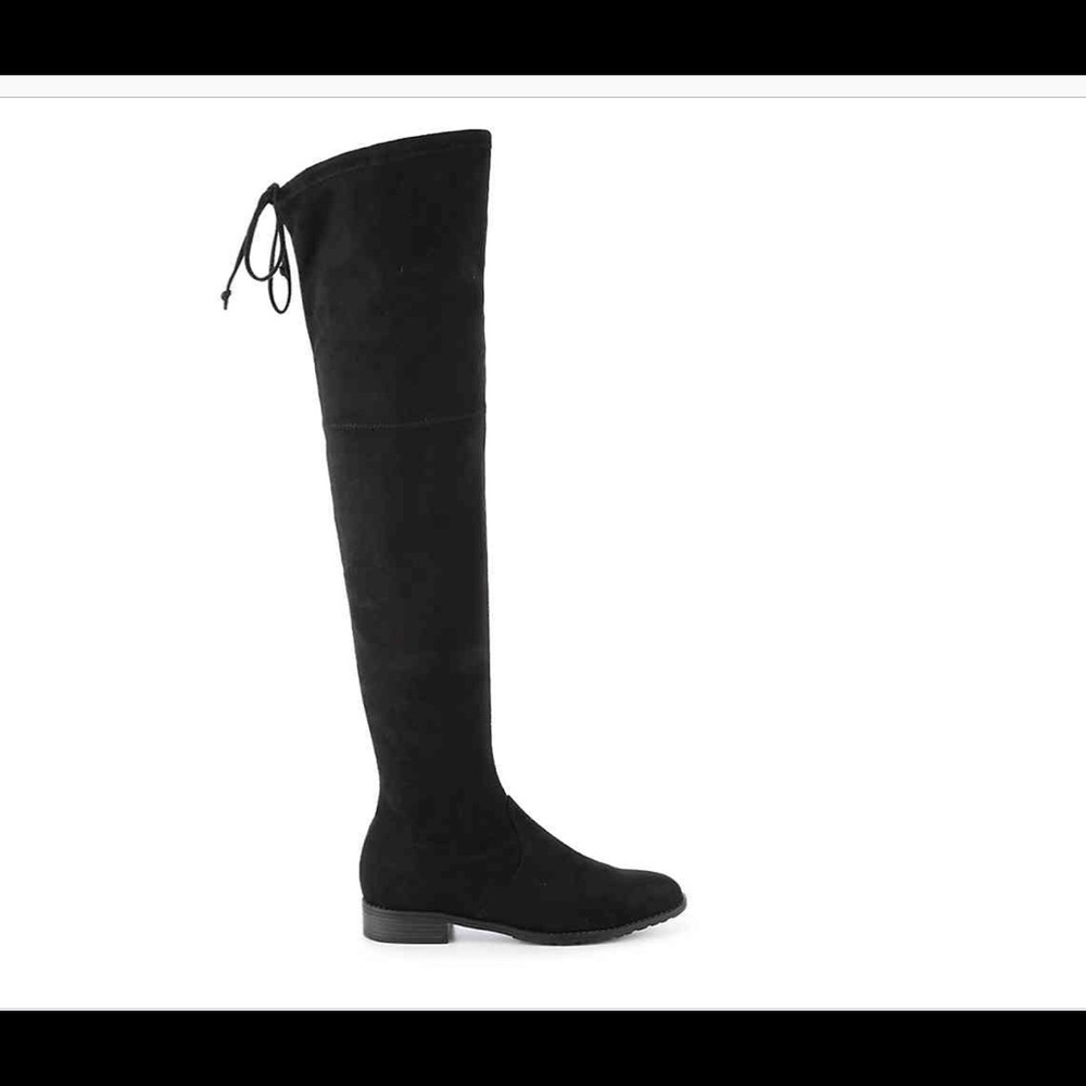 Women’s over the knee faux suede boots.